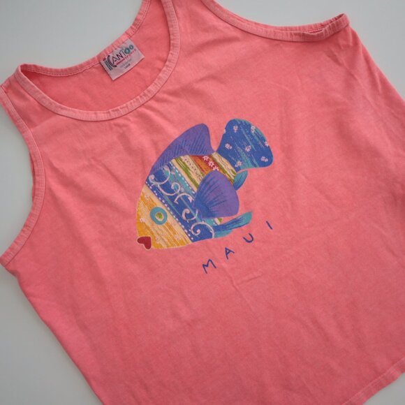 Vintage 90s Maui Neon Fish Tank Top | L - Picture 5 of 5